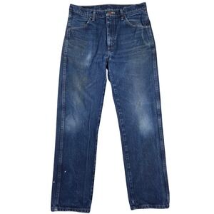 Maverick Mens Straight Leg Blue Denim Jeans Medium Wash Distressed 32x32 ZMAV1DR